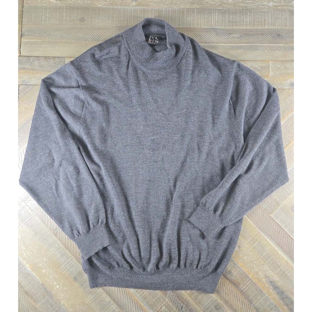 Jos. A. Bank Signature Collection Charcoal Gray 100% Merino Wool Mock Neck XXL